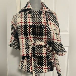 Plaid cape jacket by Cejon size small